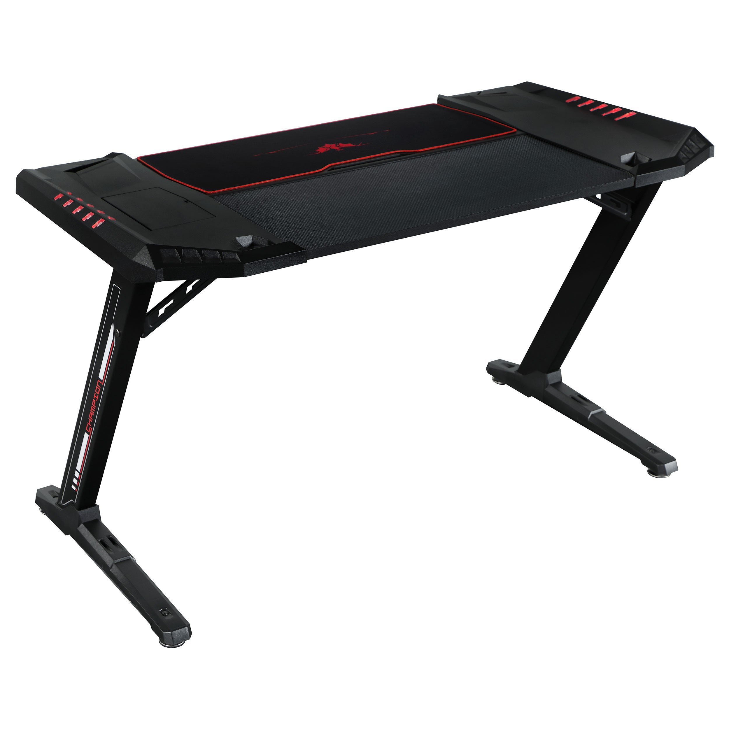 Coaster Ardsley Z-framed Gaming Desk with LED Lighting Black Default Title