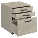 Coaster Loomis 3-drawer Square File Cabinet Whitewashed Grey Default Title