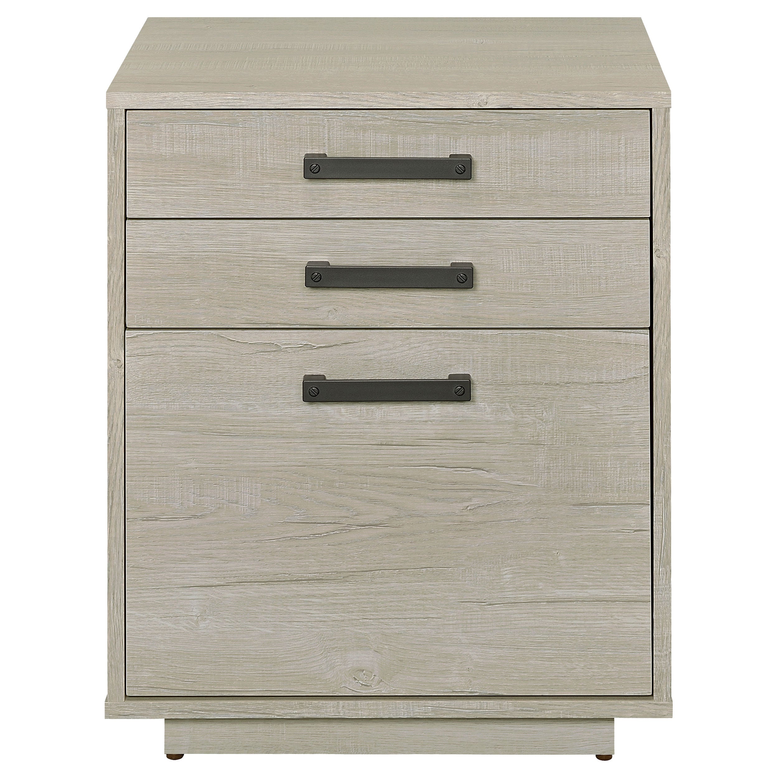 Coaster Loomis 3-drawer Square File Cabinet Whitewashed Grey Default Title