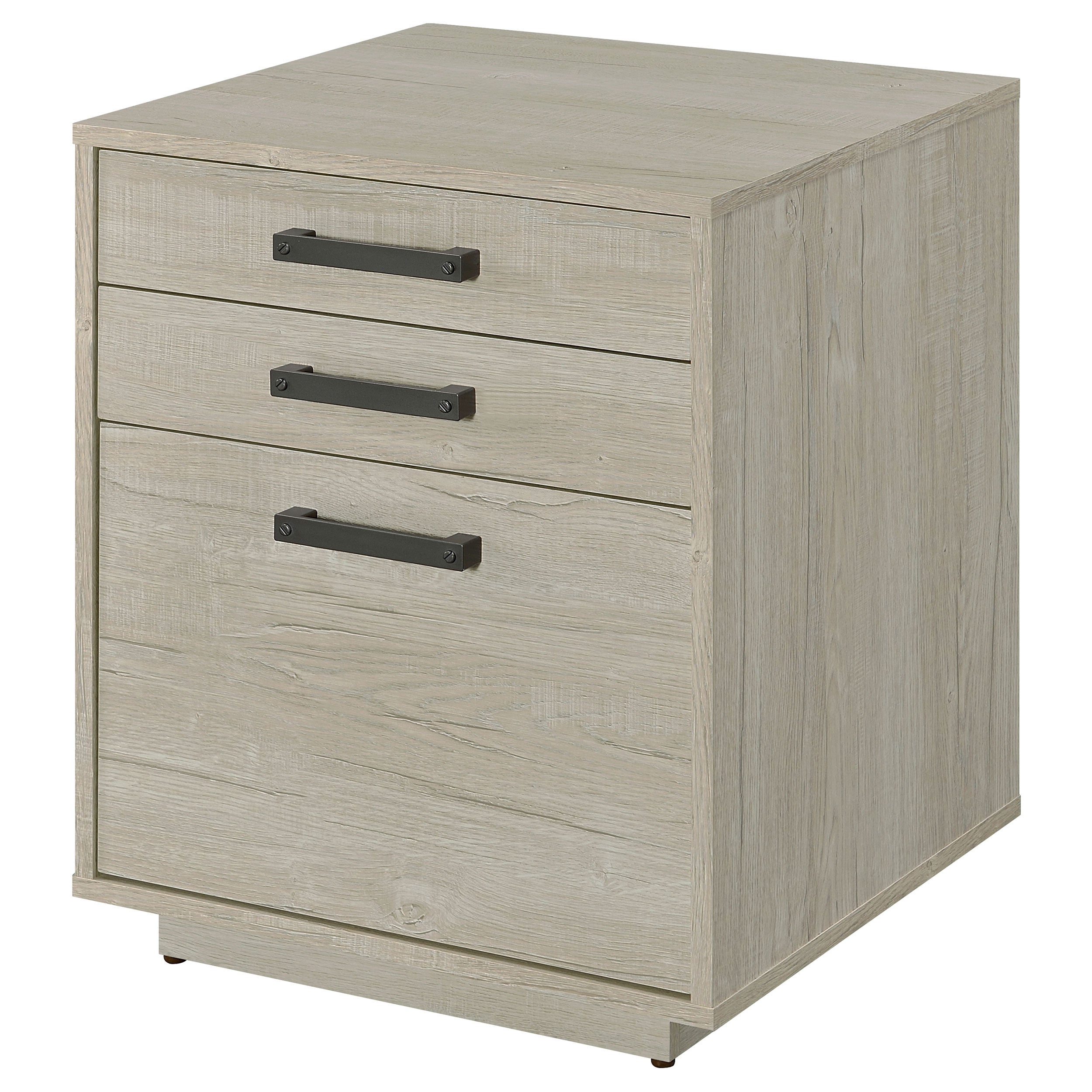 Coaster Loomis 3-drawer Square File Cabinet Whitewashed Grey Default Title