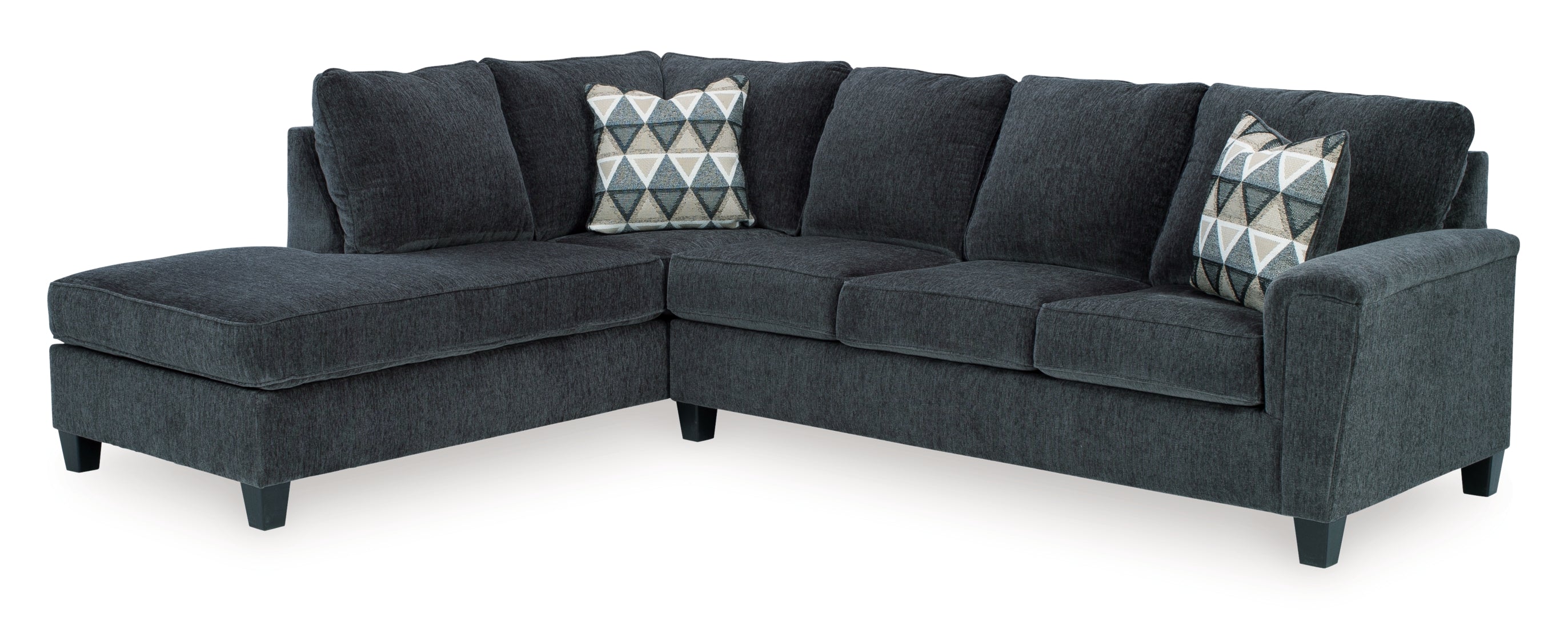 Abinger 2-Piece Navy Sectional with Ottoman