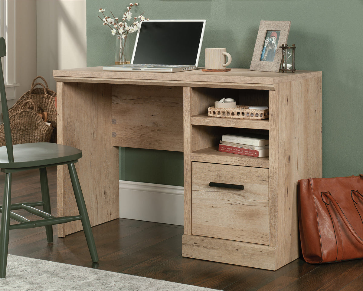 Aspen Post  Desk with File Drawer in Prime Oak