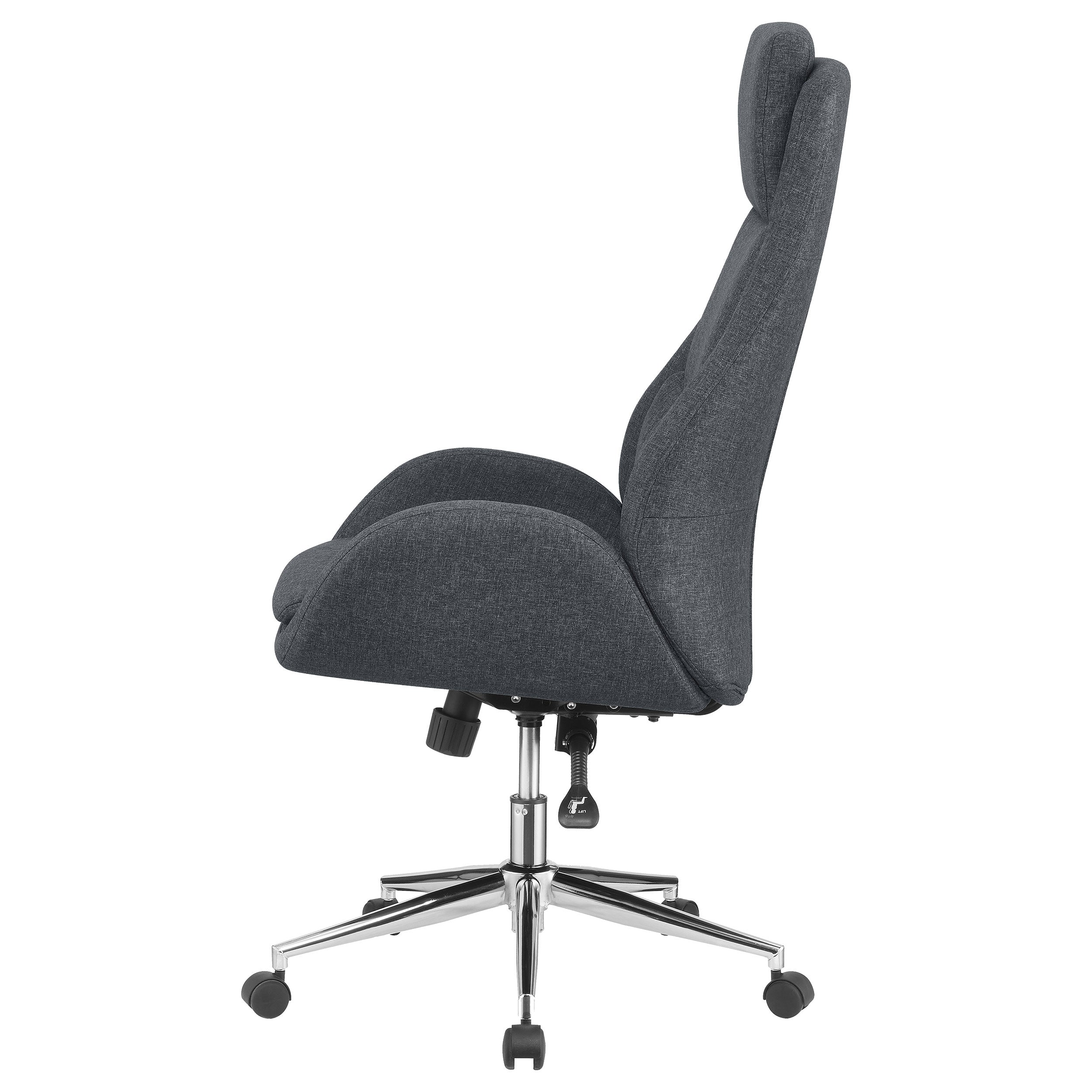 Coaster Cruz Upholstered Office Chair with Padded Seat Grey and Chrome Default Title