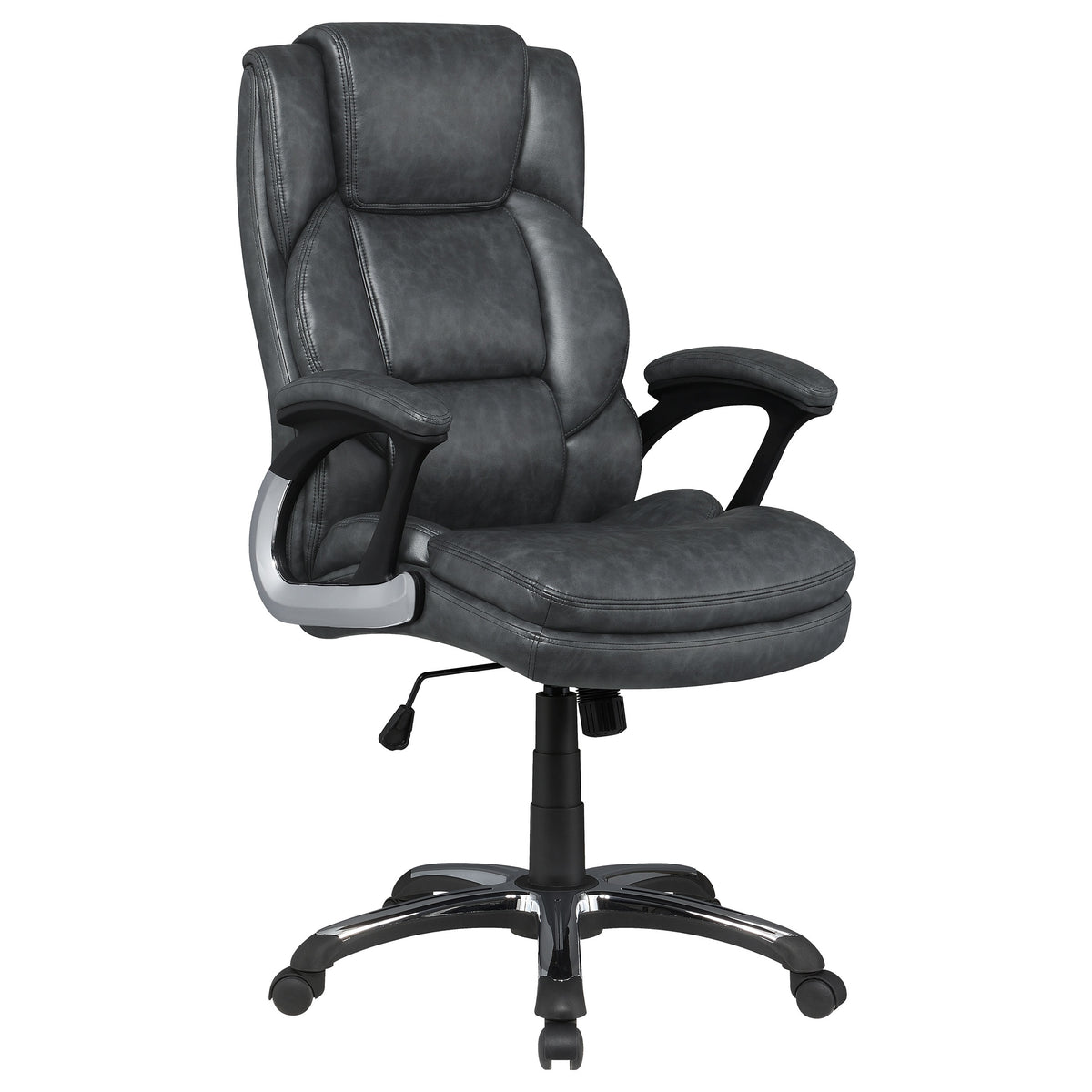 Coaster Nerris Adjustable Height Office Chair with Padded Arm Grey and Black Default Title