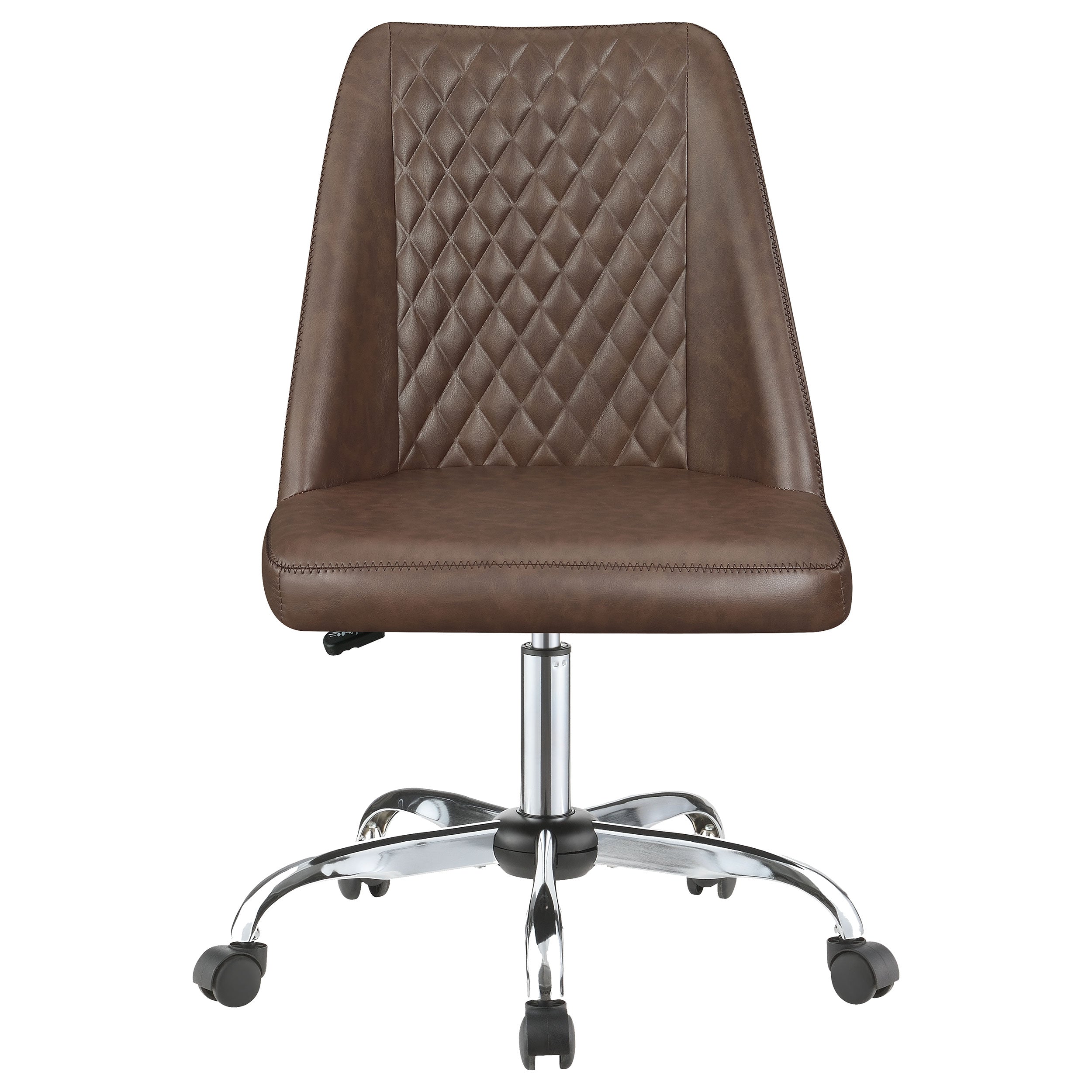 Coaster Althea Upholstered Tufted Back Office Chair Brown and Chrome Default Title