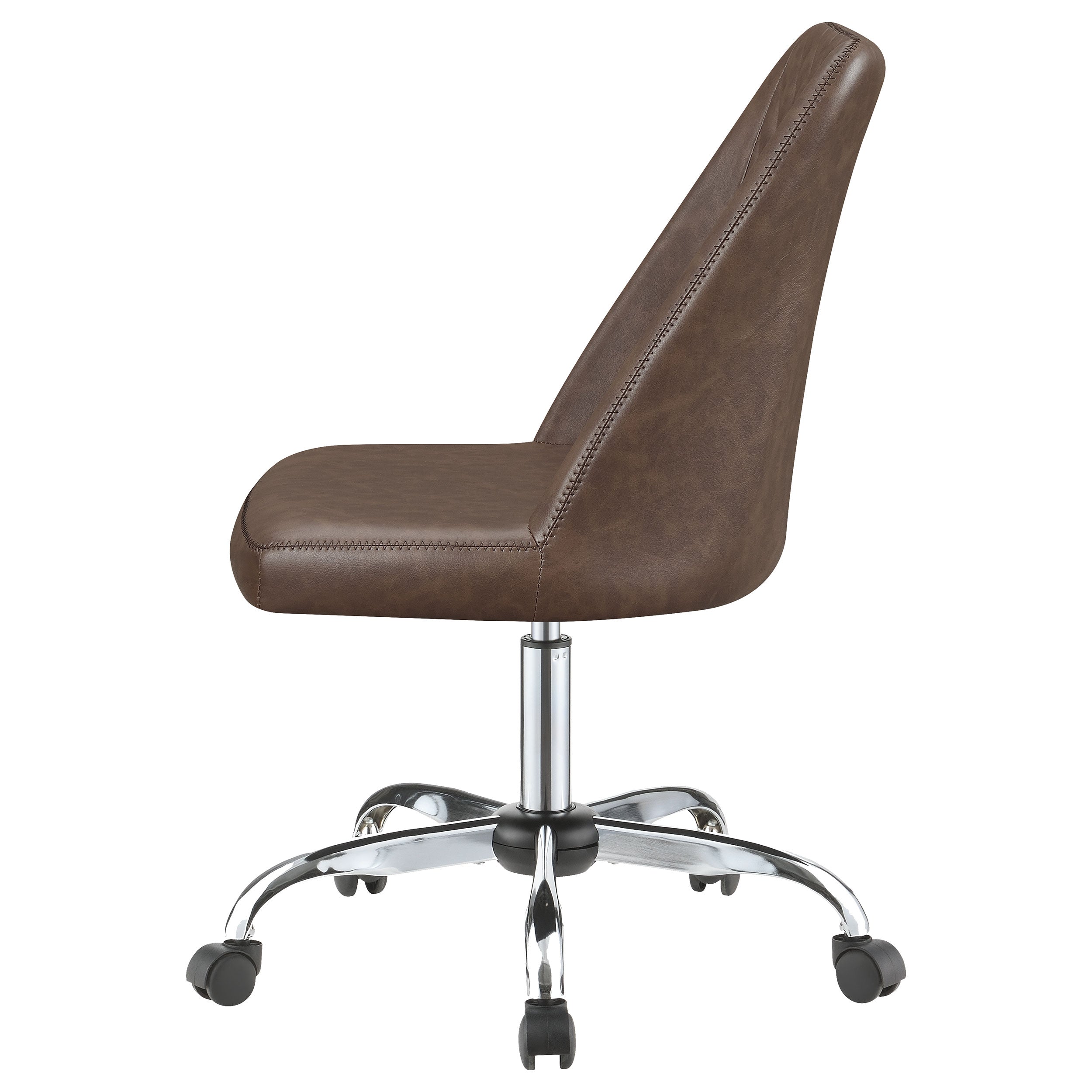 Coaster Althea Upholstered Tufted Back Office Chair Brown and Chrome Default Title