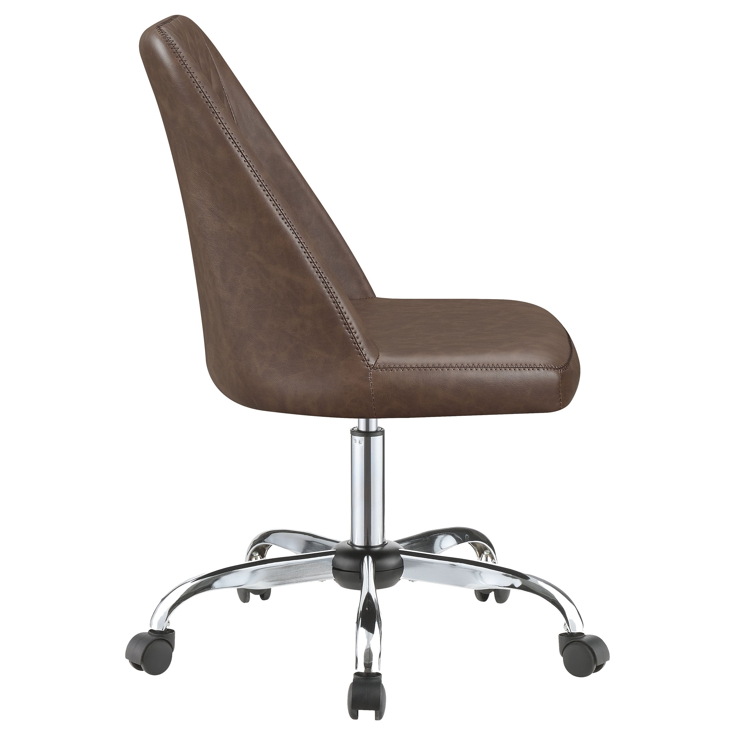 Coaster Althea Upholstered Tufted Back Office Chair Brown and Chrome Default Title