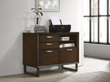 Coaster Marshall 4-drawer File Cabinet Dark Walnut and Gunmetal Default Title