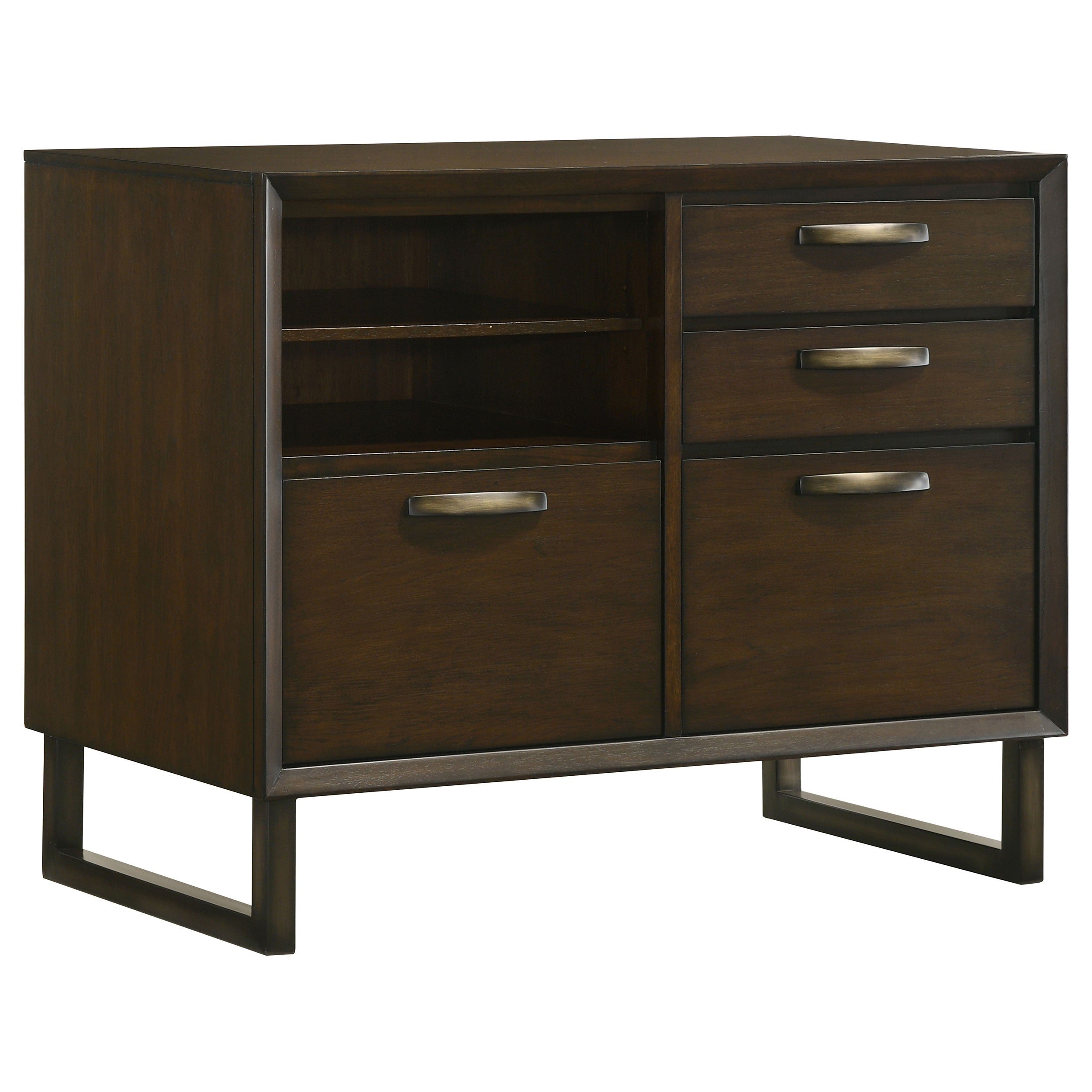 Coaster Marshall 4-drawer File Cabinet Dark Walnut and Gunmetal Default Title