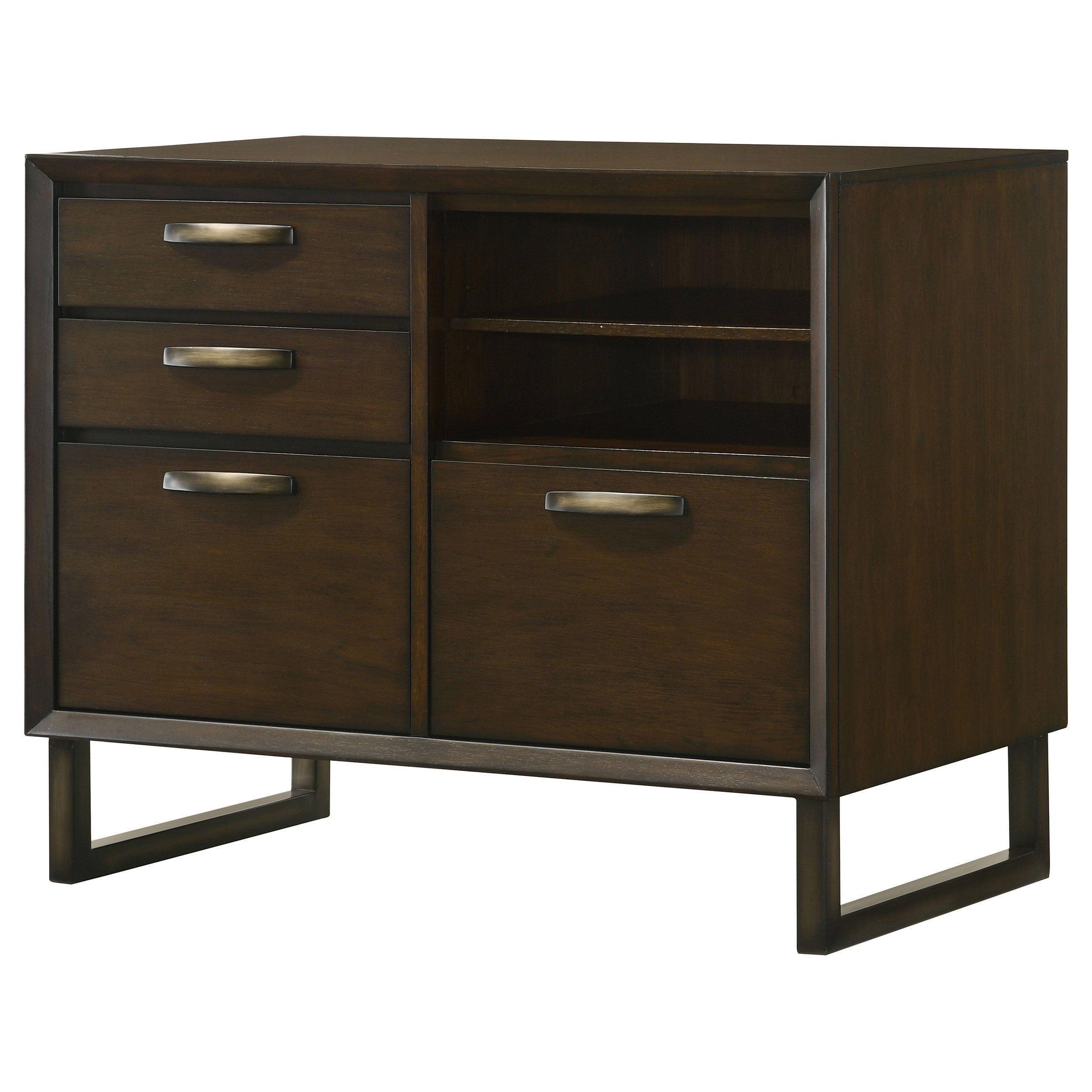 Coaster Marshall 4-drawer File Cabinet Dark Walnut and Gunmetal Default Title