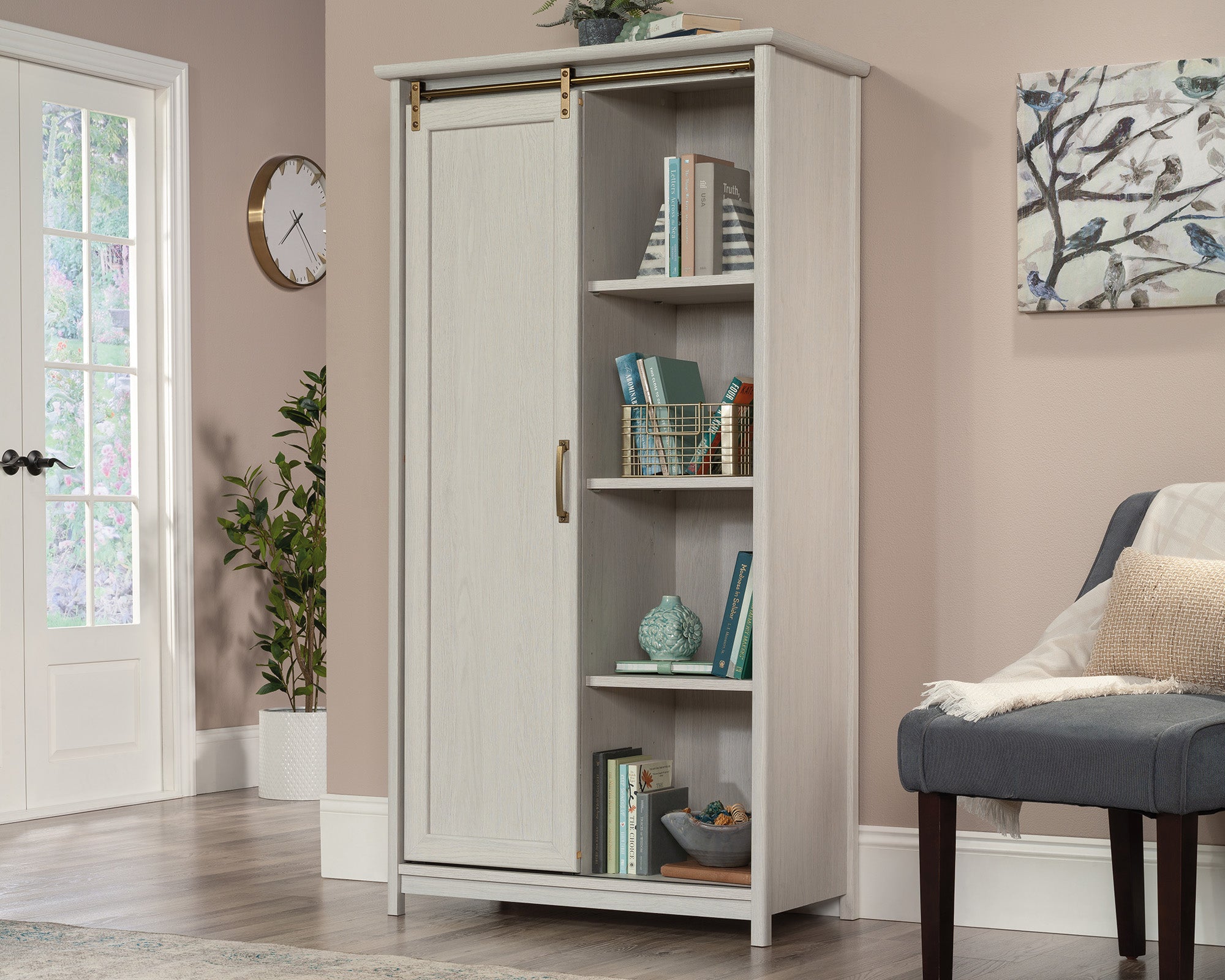 Coral Cape  Storage Display Cabinet in Glacier Oak