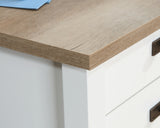 Cottage Road  White L-Shaped Desk with Oak Finished Top