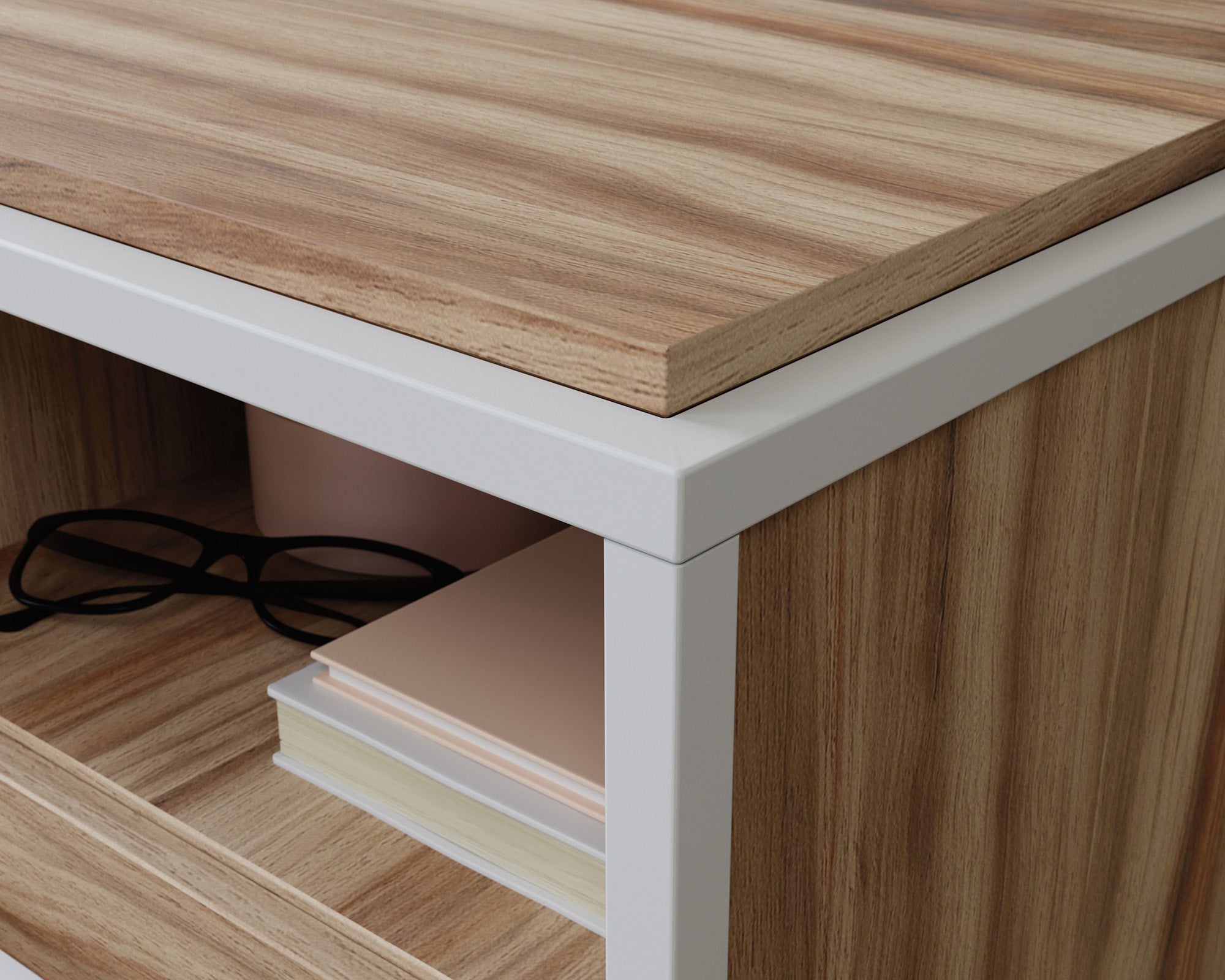 Nova Loft  Home Office Desk with Drawers in Kiln Acacia