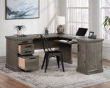 Aspen Post  L-Shaped Home Office Desk in Pebble Pine