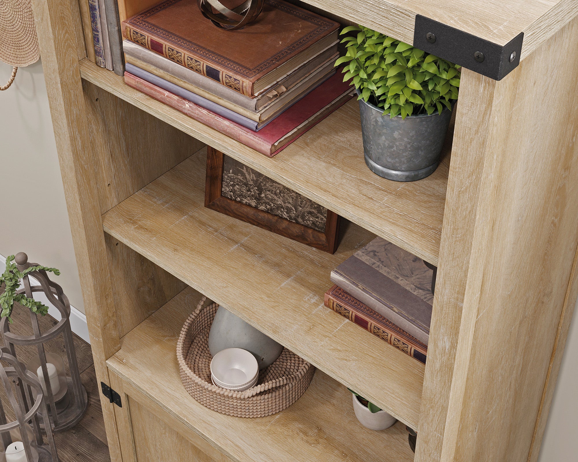 Bridge Acre  Orchard Oak 5-Shelf Tall Bookcase with Doors