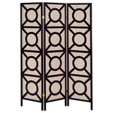 Coaster Vulcan 3-panel Geometric Folding Screen Tan and Cappuccino Default Title