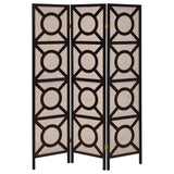 Coaster Vulcan 3-panel Geometric Folding Screen Tan and Cappuccino Default Title