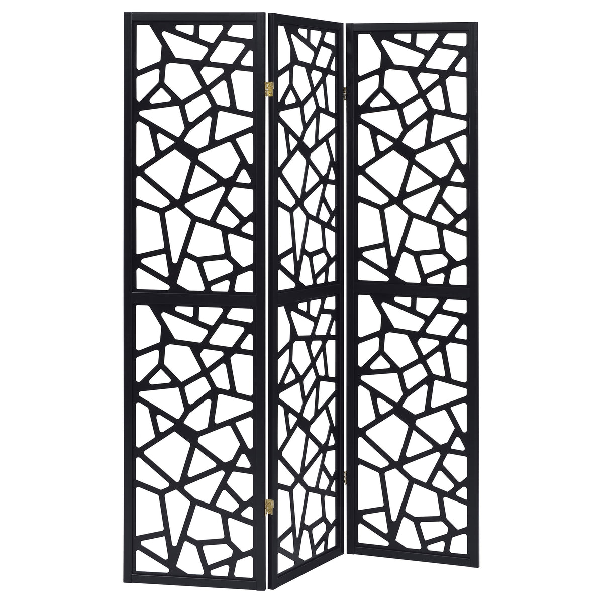 Coaster Nailan 3-panel Open Mosaic Pattern Room Divider Black Default Title