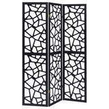 Coaster Nailan 3-panel Open Mosaic Pattern Room Divider Black Default Title