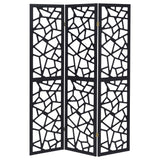 Coaster Nailan 3-panel Open Mosaic Pattern Room Divider Black Default Title