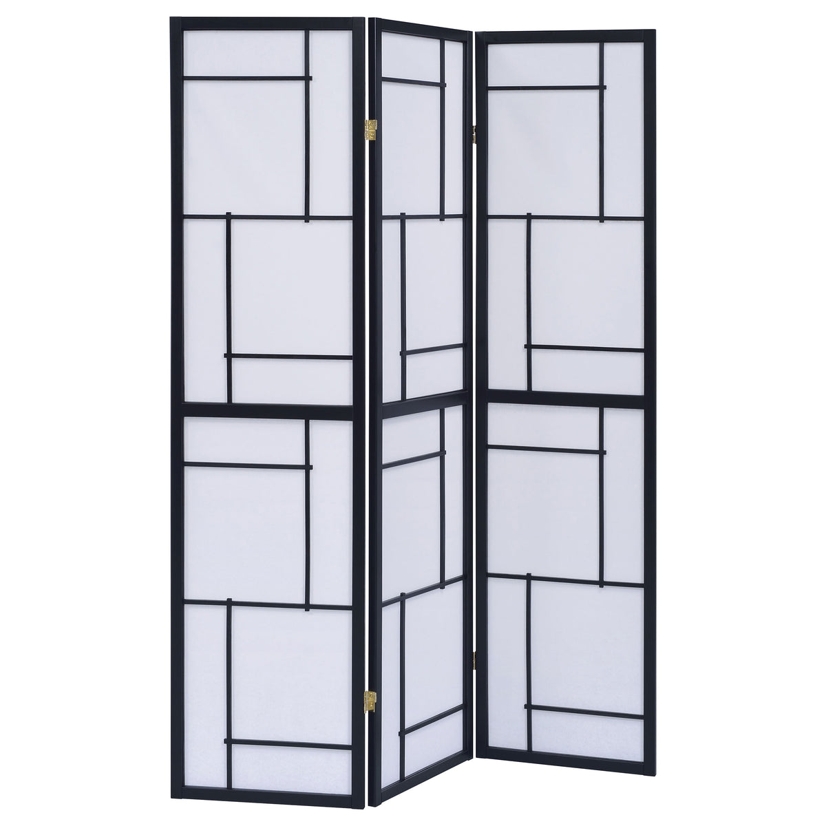 Coaster Damis 3-panel Folding Floor Screen Black and White Default Title