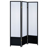 Coaster Calix 3-panel Folding Floor Screen Translucent and Black Default Title