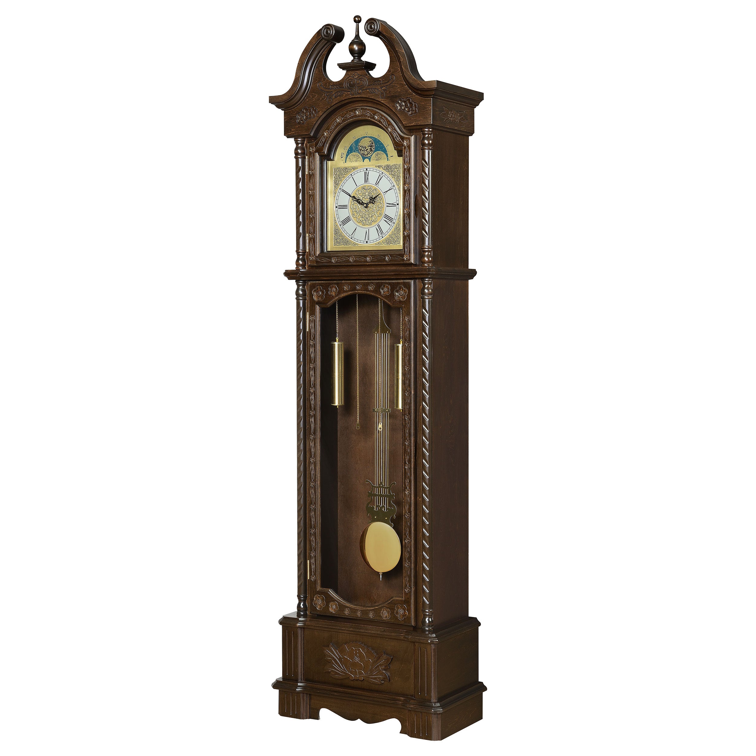 Coaster Cedric Grandfather Clock with Chime Golden Brown Default Title