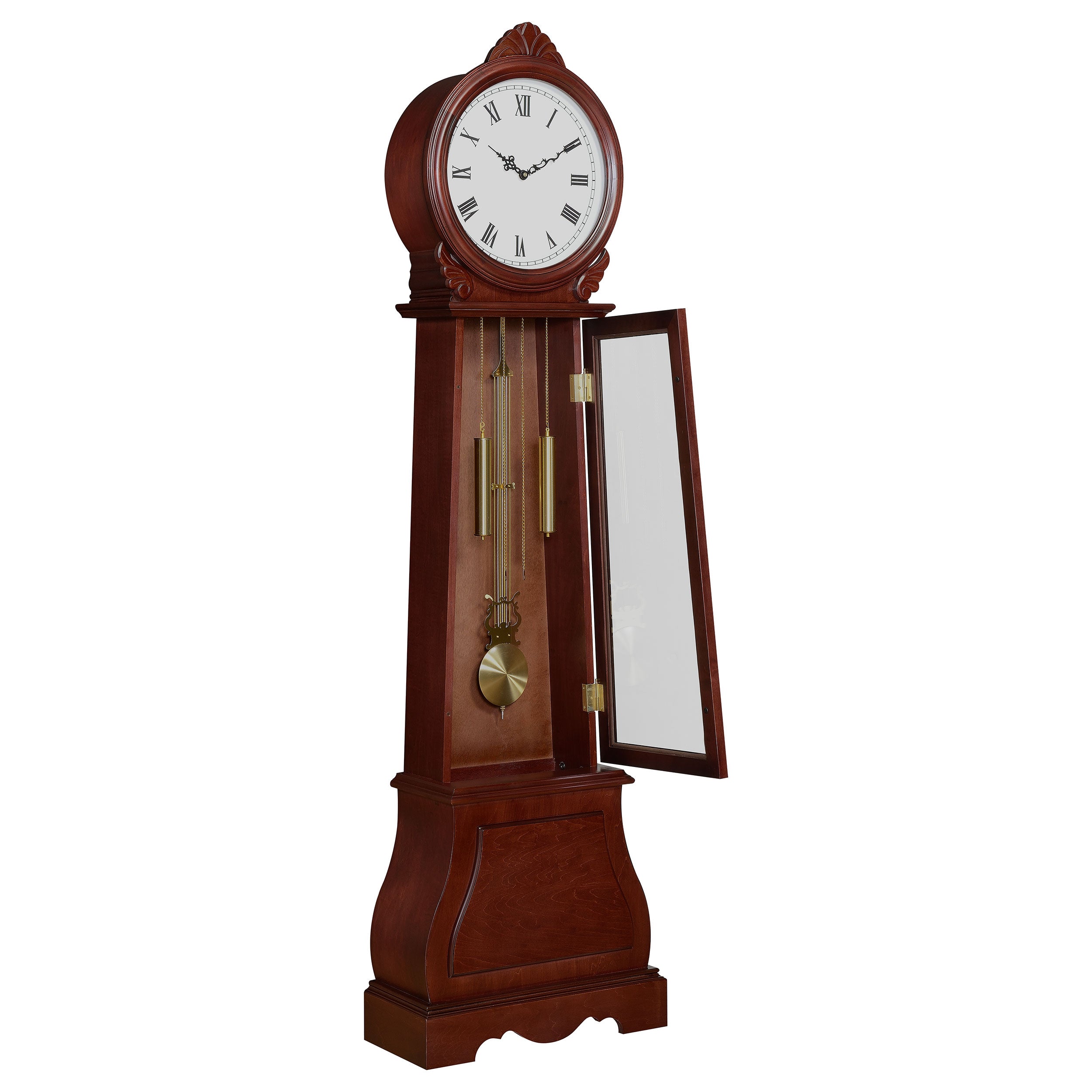 Coaster Narcissa Grandfather Clock with Chime Brown Red Default Title