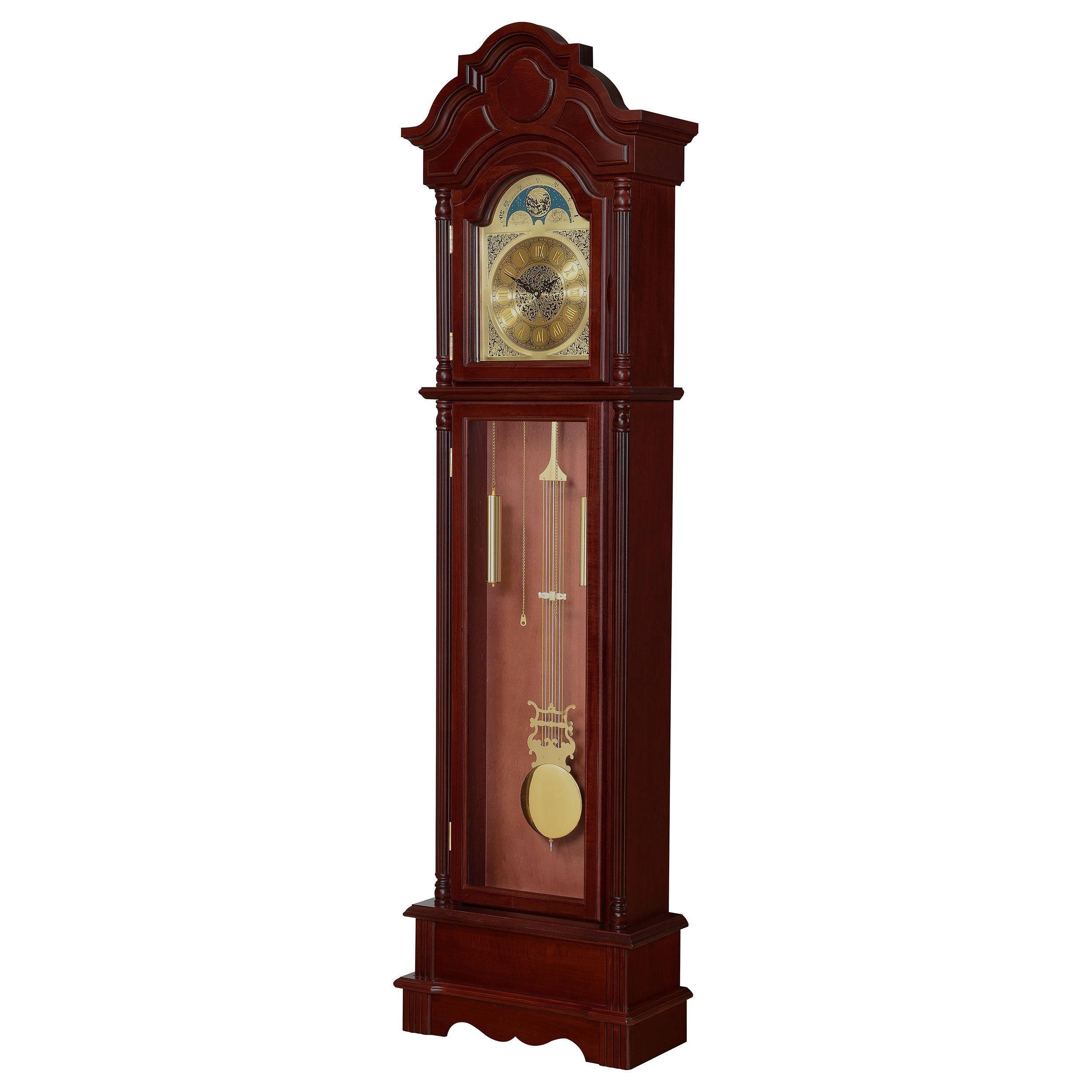 Coaster Diggory Grandfather Clock Brown Red and Clear Default Title