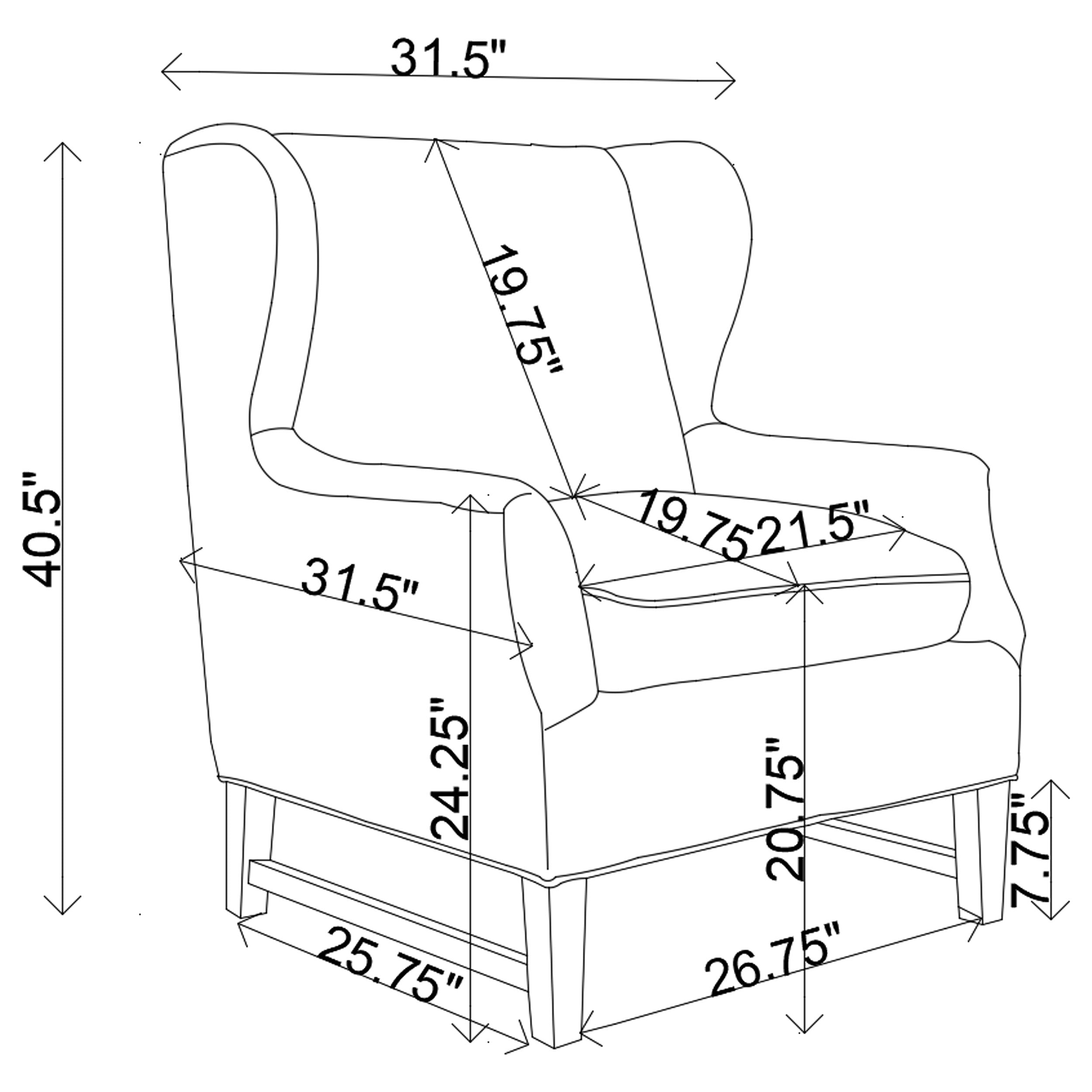 Coaster Fleur Wing Back Accent Chair Cream Default Title