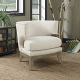 Coaster Jordan Dominic Barrel Back Accent Chair White and Weathered Grey Grey