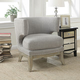 Coaster Jordan Dominic Barrel Back Accent Chair White and Weathered Grey Grey