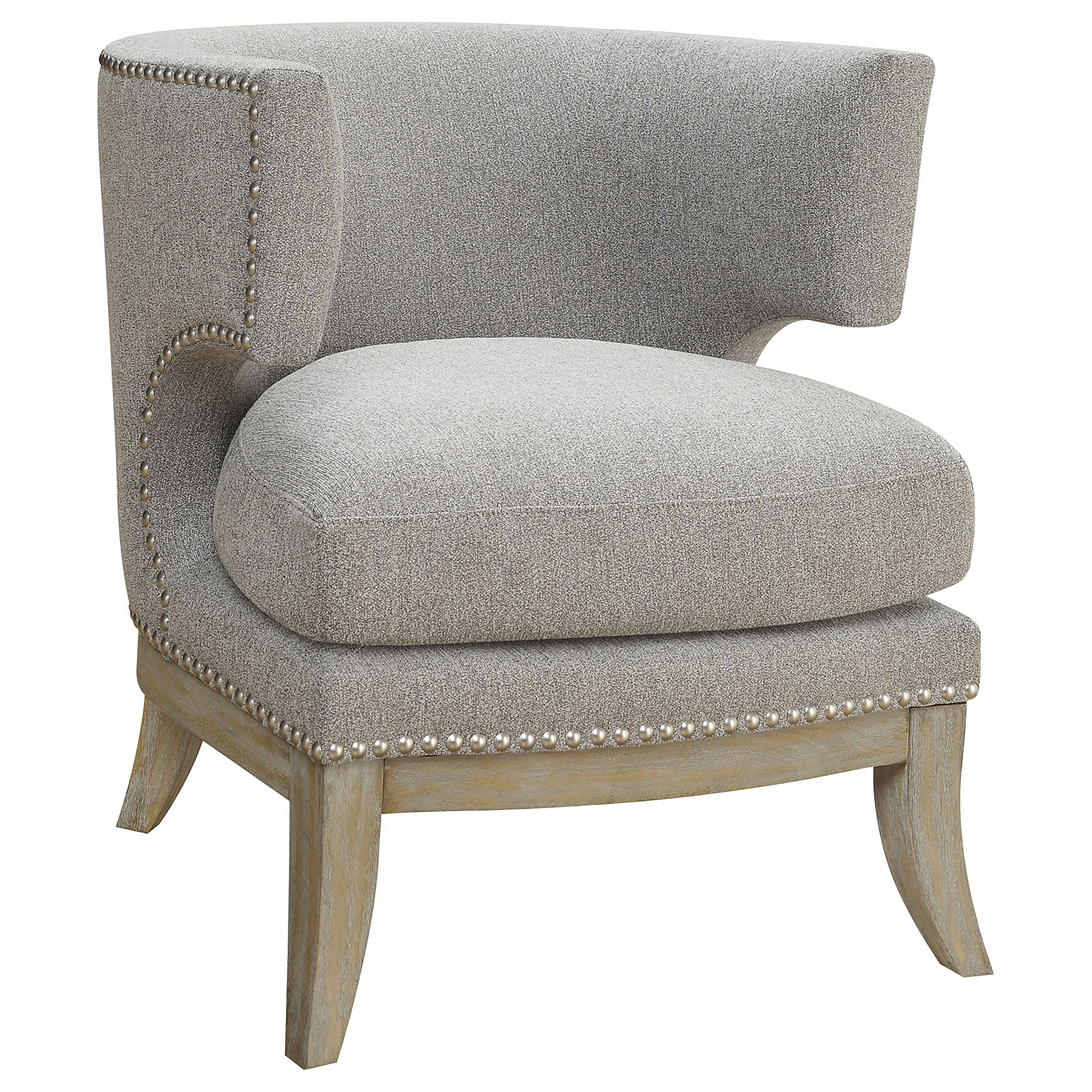 Coaster Jordan Dominic Barrel Back Accent Chair White and Weathered Grey Grey