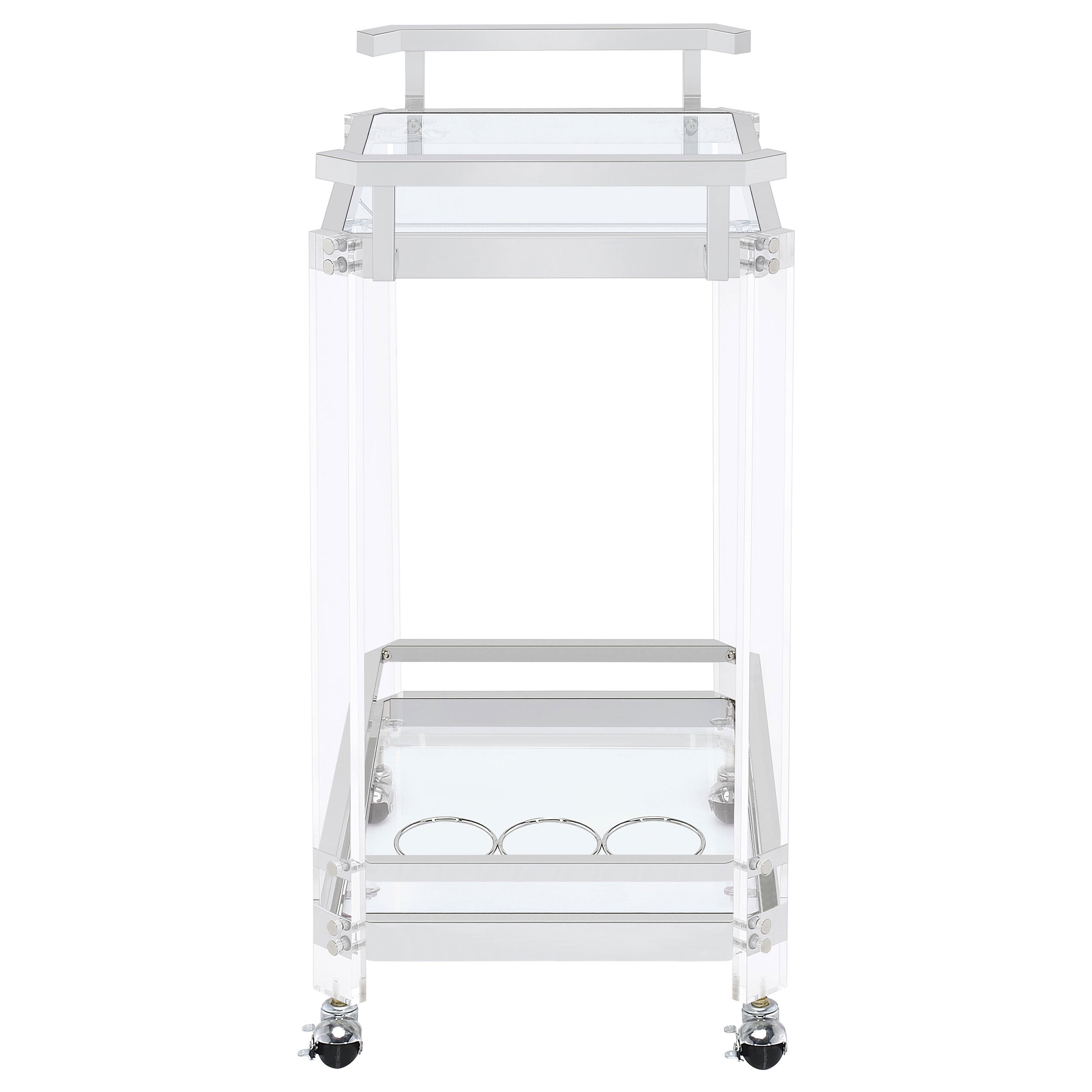 Coaster Jefferson 2-tier Glass Serving Cart Clear Default Title