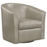 Coaster Turner Upholstery Sloped Arm Accent Swivel Chair Champagne Grey