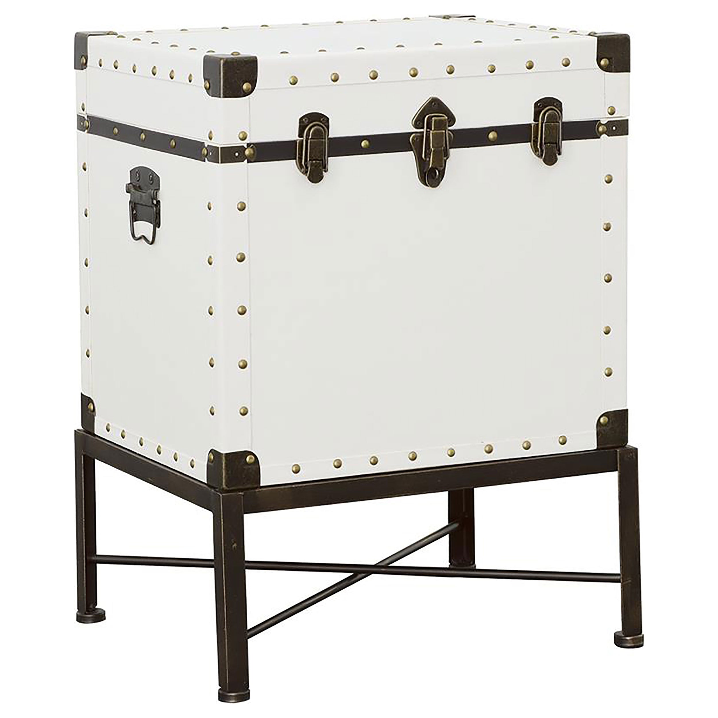 Coaster Nancy Accent Cabinet with Nailhead Trim White Default Title