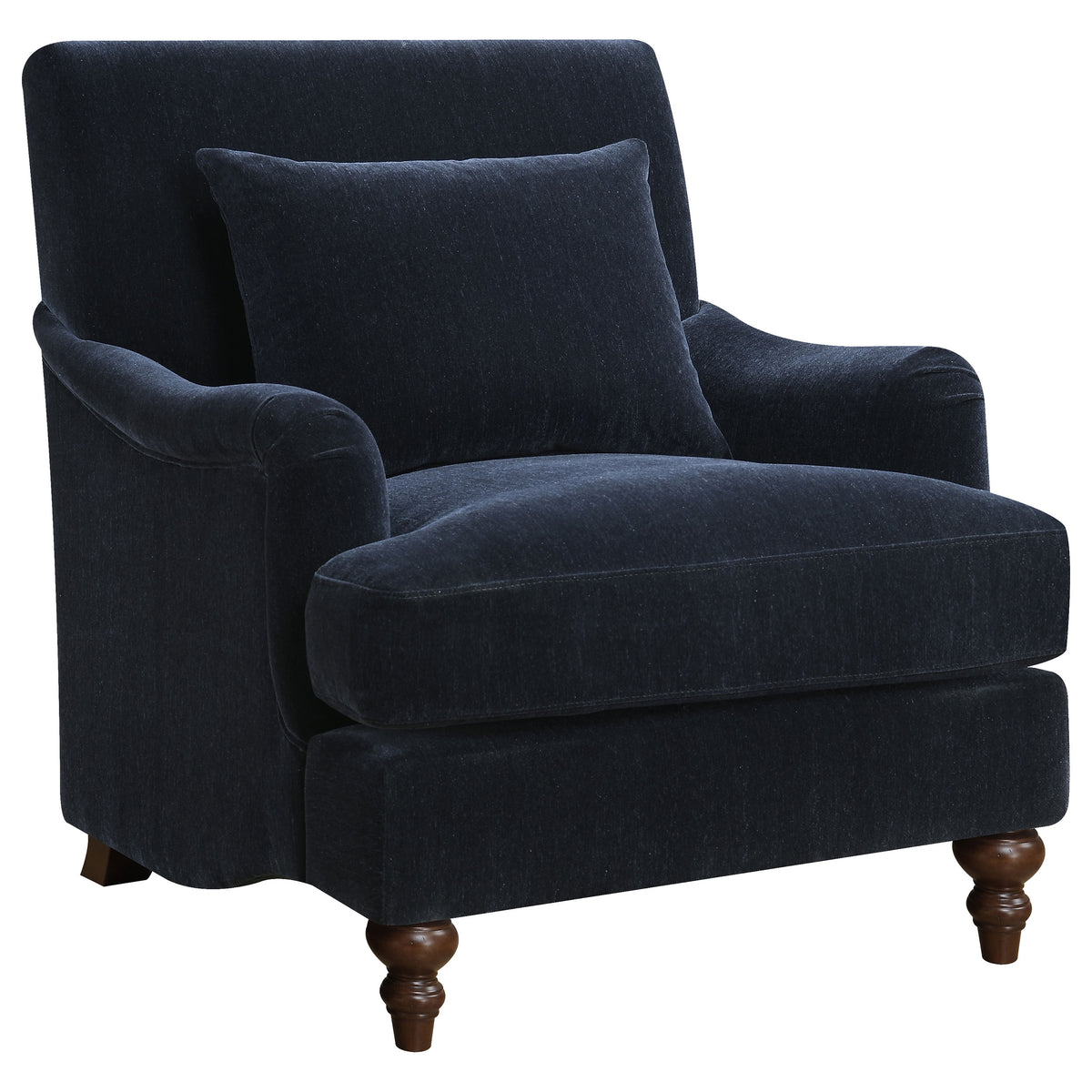 Coaster Frodo Upholstered Accent Chair with Turned Legs Midnight Blue Default Title