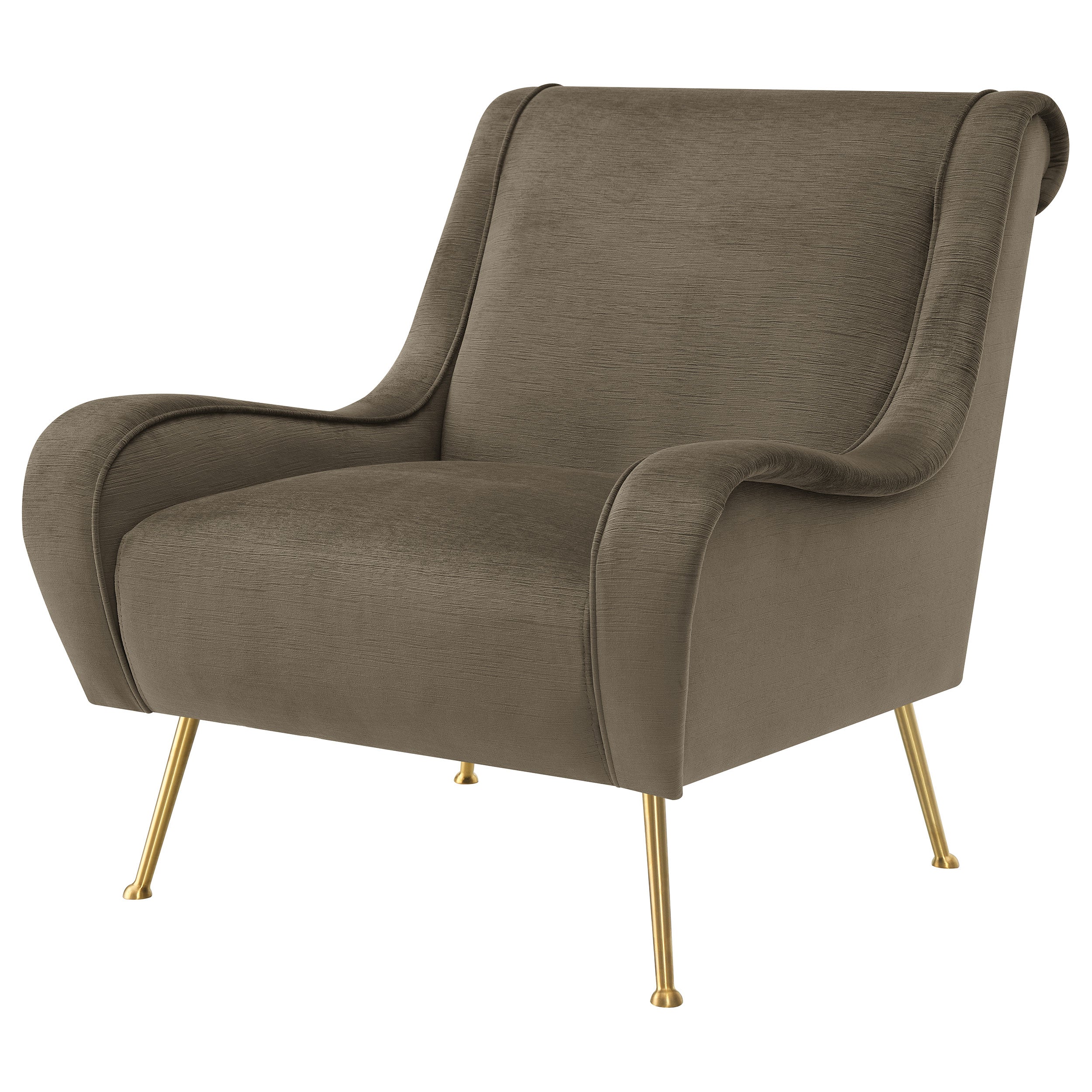 Coaster Ricci Upholstered Saddle Arms Accent Chair Stone and Gold Brown