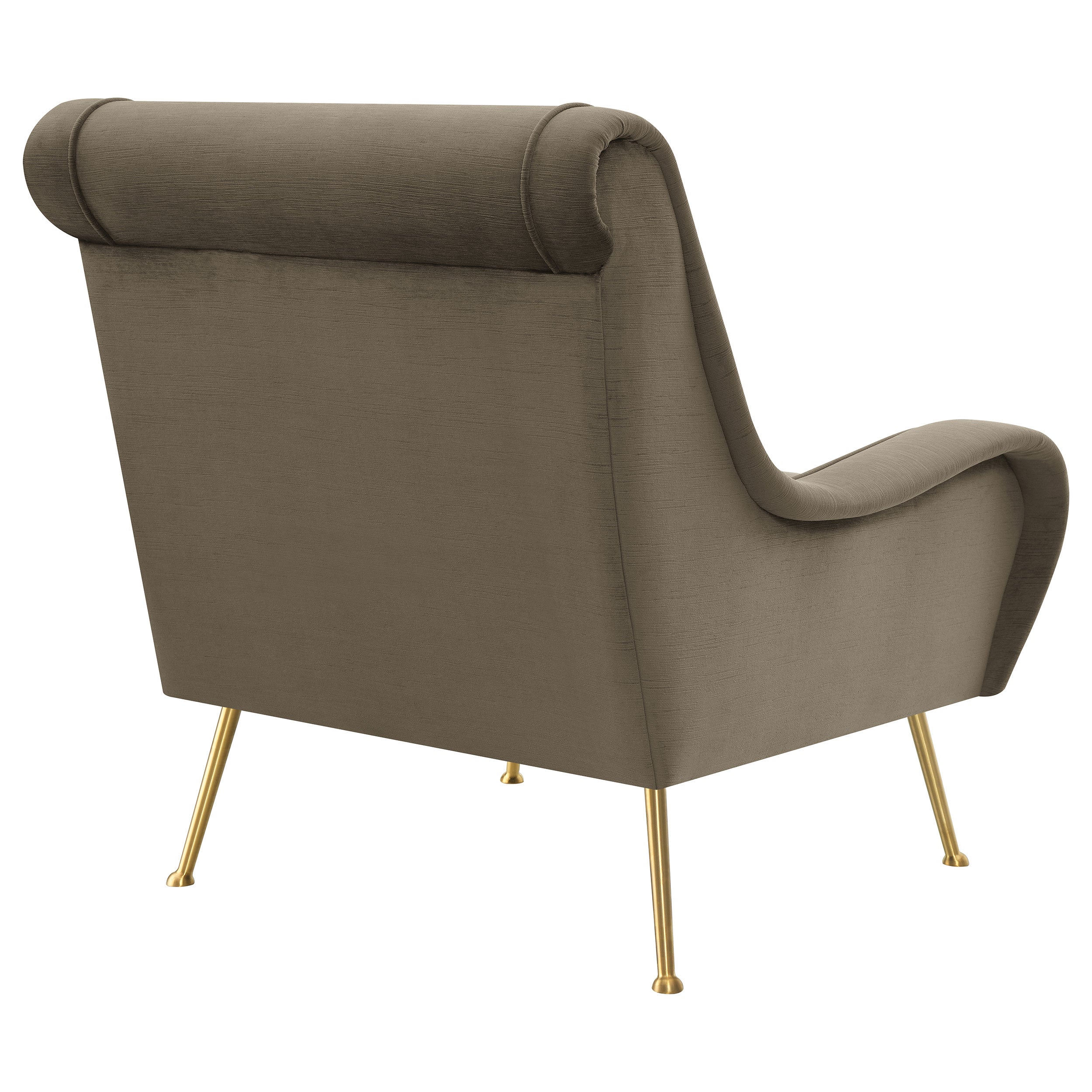 Coaster Ricci Upholstered Saddle Arms Accent Chair Stone and Gold Brown