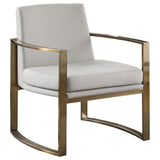 Coaster Cory Concave Metal Arm Accent Chair Cream and Bronze Default Title