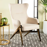 Coaster Walker Upholstered Accent Chair Cream and Bronze Grey