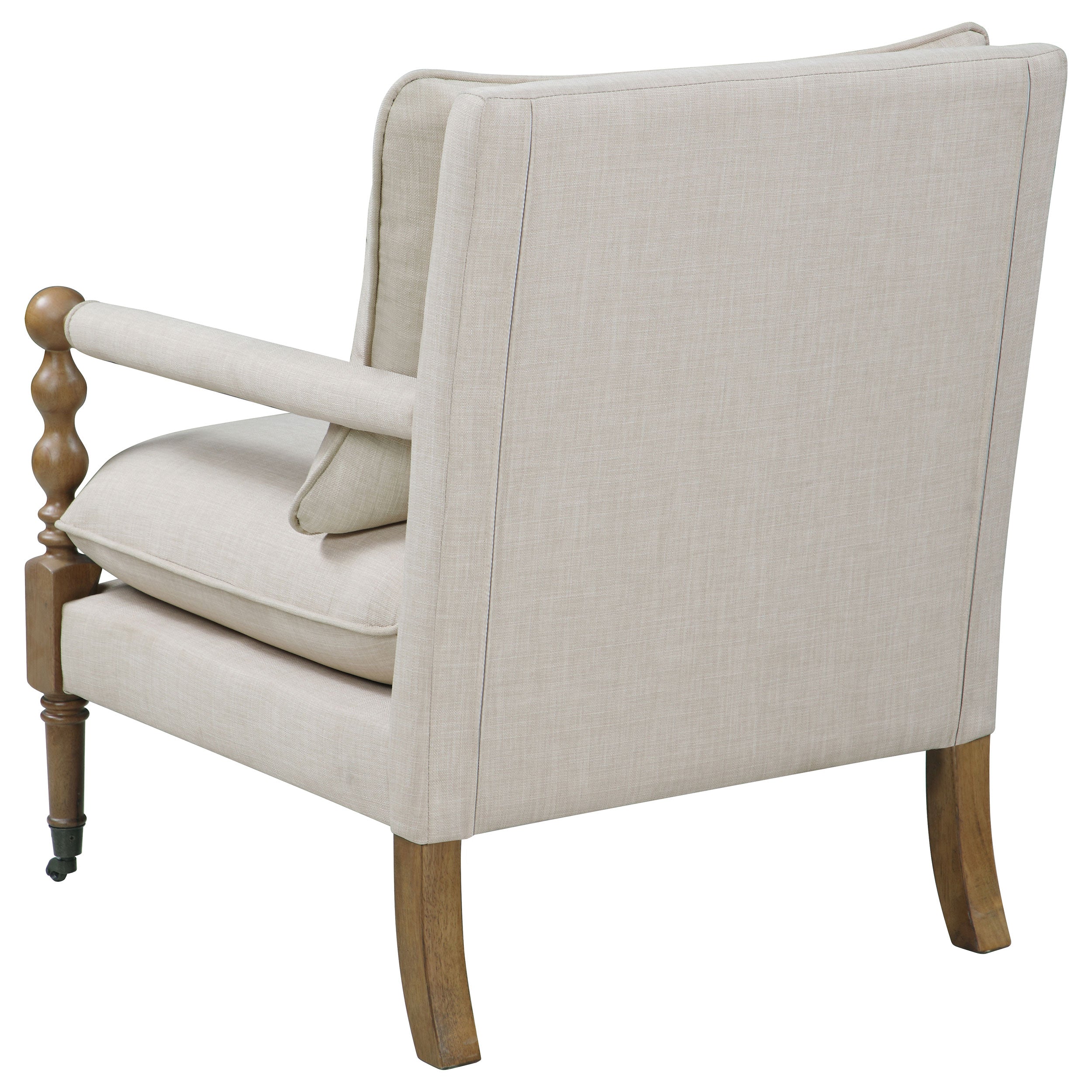 Coaster Blanchett Upholstered Accent Chair with Spindle Accent White and Navy White