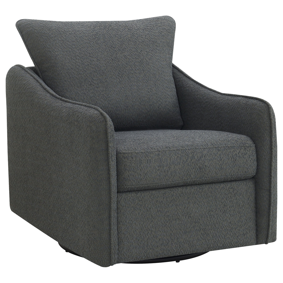 Coaster Madia Boucle Upholstered Swivel Glider Chair Charcoal Grey Default Title