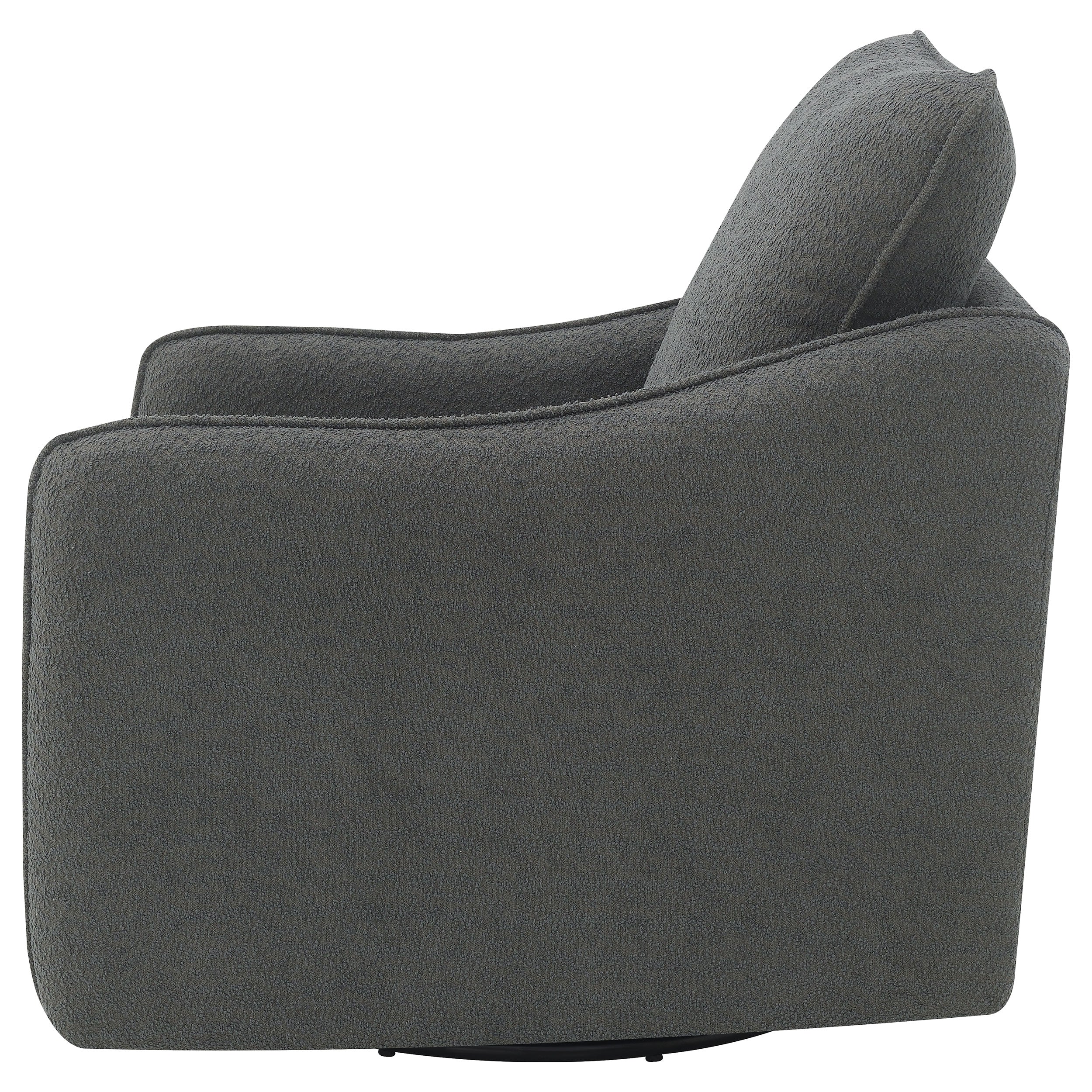 Coaster Madia Boucle Upholstered Swivel Glider Chair Charcoal Grey Default Title