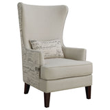 Coaster Pippin Curved Arm High Back Accent Chair Cream Grey