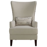 Coaster Pippin Curved Arm High Back Accent Chair Cream Beige