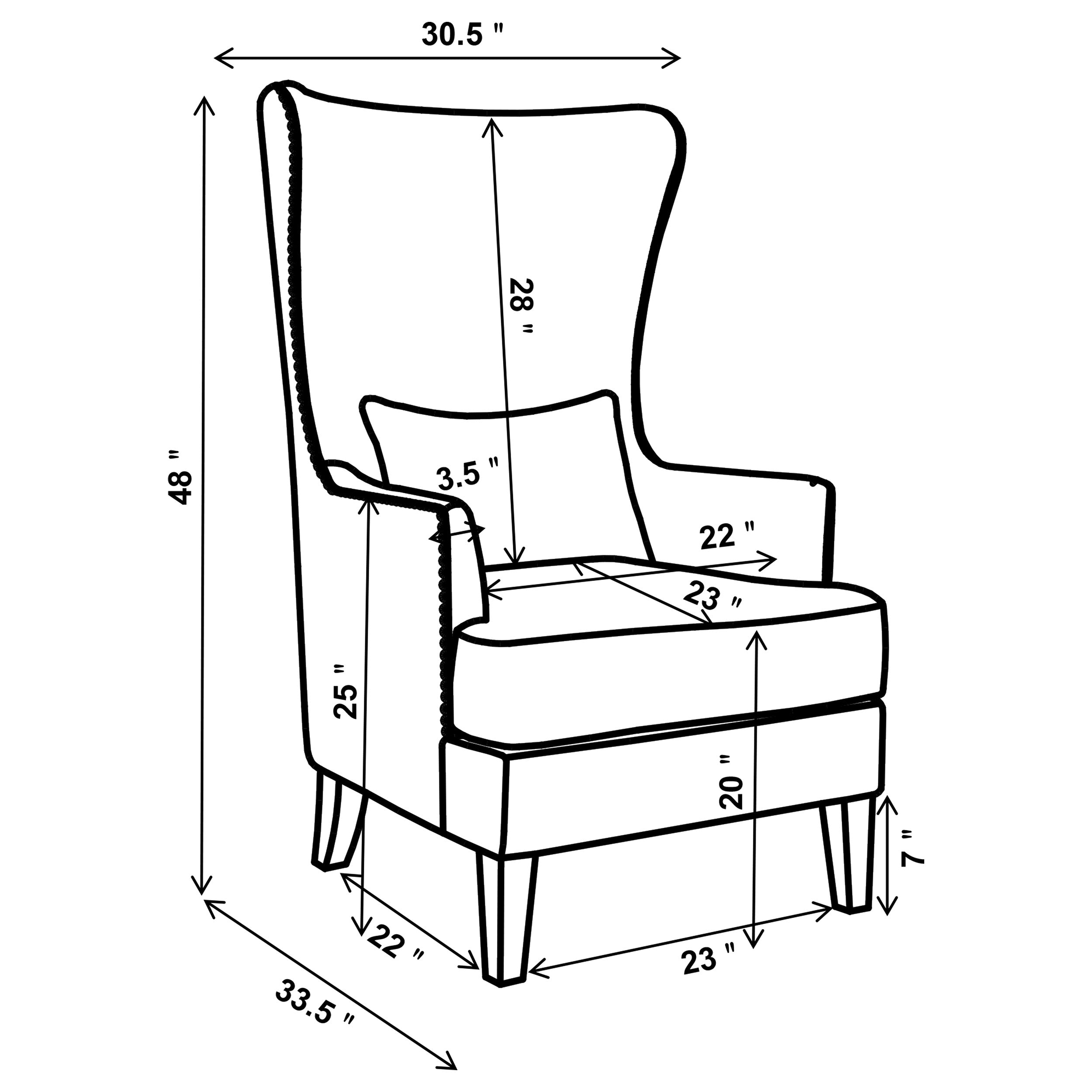 Coaster Pippin Curved Arm High Back Accent Chair Cream Beige