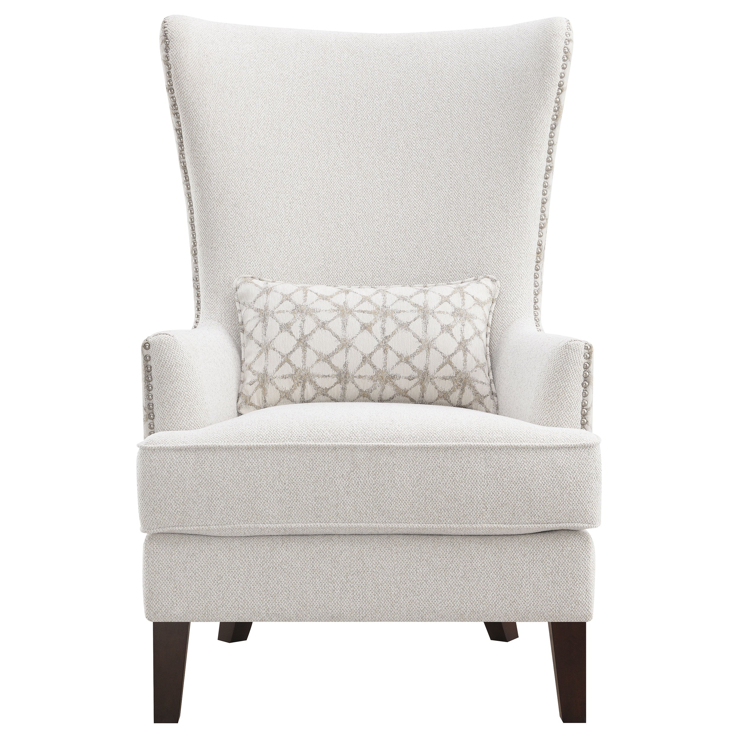 Coaster Pippin Curved Arm High Back Accent Chair Cream Beige