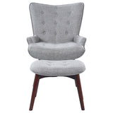 Coaster Willow Upholstered Accent Chair with Ottoman Grey and Brown Default Title