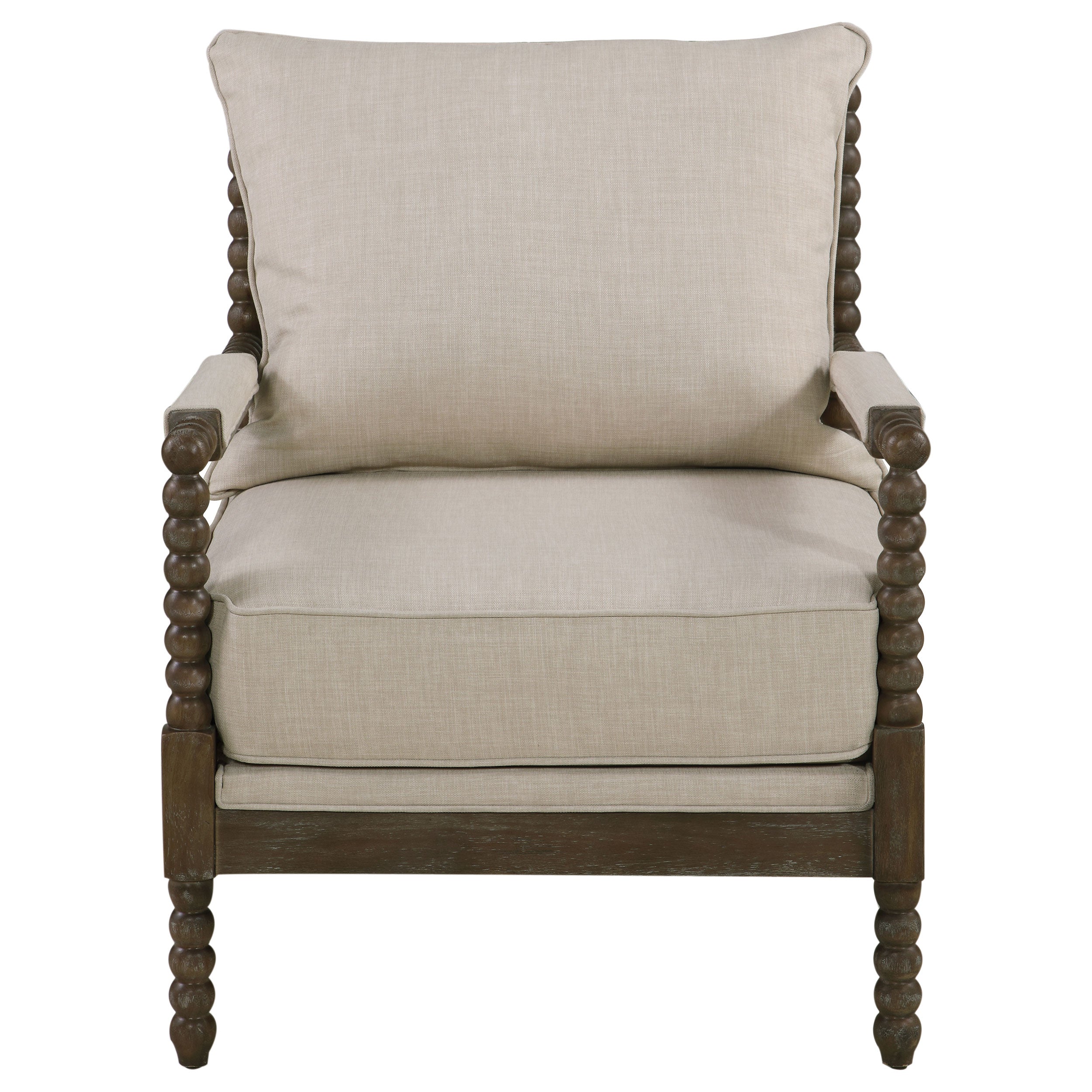 Coaster Blanchett Upholstered Accent Chair with Spindle Accent White and Navy White